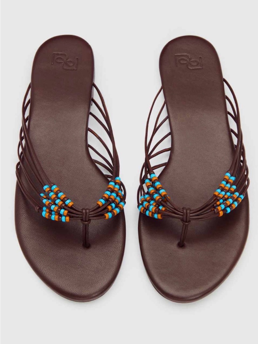 Reformation Brown Beaded Strappy Women's Sandals ( SIZE 7.5)